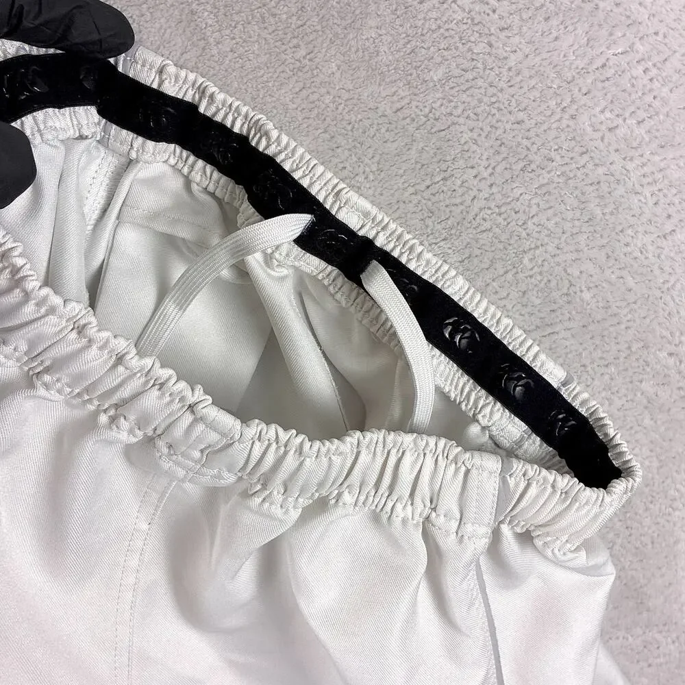 Canterbury Rugby Shorts Mens L White Gray Pull On Drawstring Preppy Workout Gym